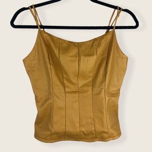 Free People Catch a Vibe Cami Bustier Tan Lace Leather Medium